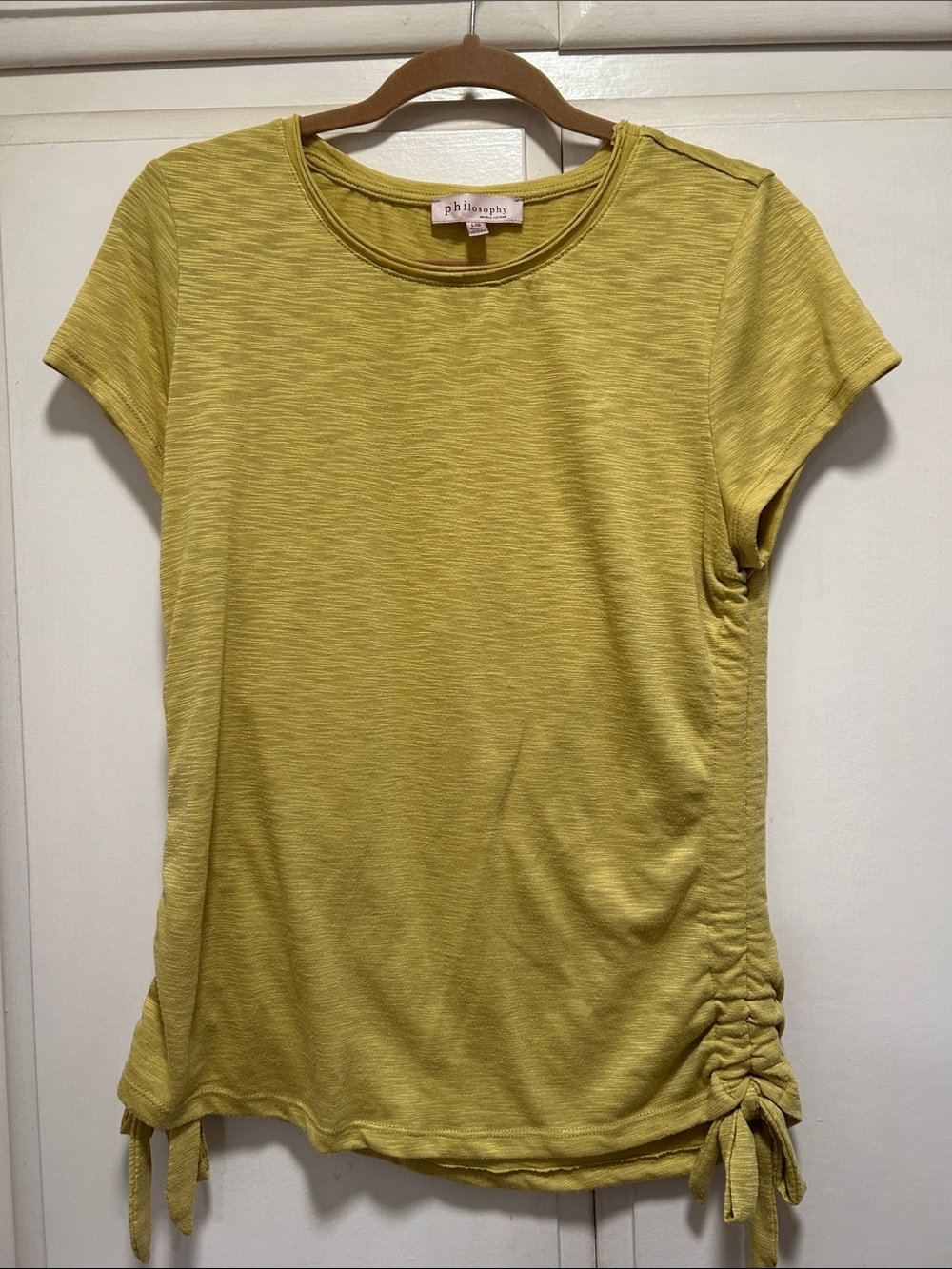 Philosophy Sunflower Yellow Short Sleeve Side-Ruched Tee